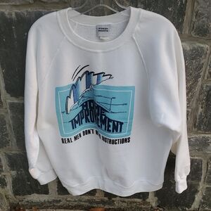 Stanley DeSantis Vintage White Home Improvement Sweatshirt Men's Large